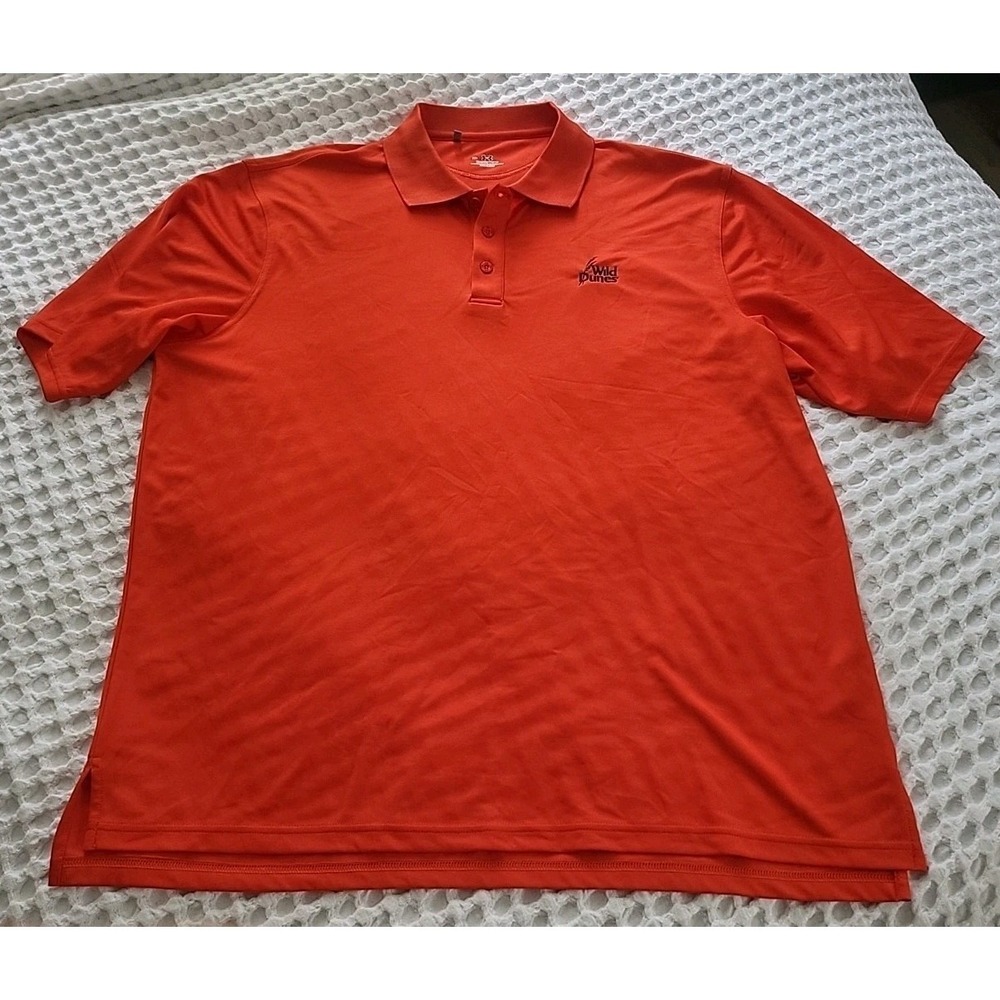 Under Armour Polo Shirt Mens XL Orange Heatgear Embroidered Wild Dunes Golf